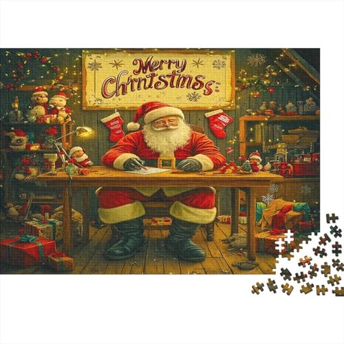 Weihnachtsmann Puzzle Erwachsene 1000 Teile Stress Abbauen Premium Quality DIY Kreative Puzzle Weihnachtsmotiv Unterhaltung Schöne Geschenkidee Kräftigen Farben 1000pcs (75x50cm) von lihuogongsio