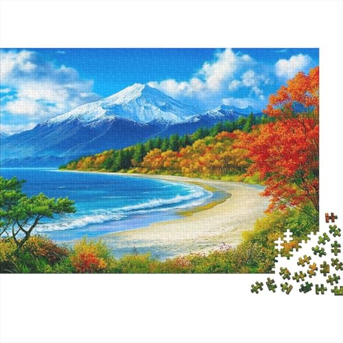 Winter Berg Puzzle 1000 Teile Puzzle Für Erwachsene Berg Brain Challenge Geschicklichkeitsspiel Stress Abbauen Familien Herausforderndes Schöne 1000pcs (75x50cm) von lihuogongsio