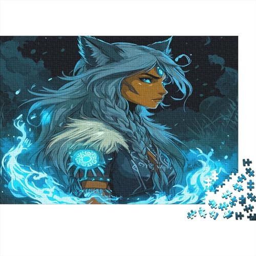 Wolf Frau Puzzle 1000 Teile Werwolf Puzzle Erwachsene Spielepuzzles HochwerTiger Holzpuzzle Erwachsene Geschicklichkeitsspiel Lernspiel Spielzeug Geschenk Schöne 1000pcs (75x50cm) von lihuogongsio