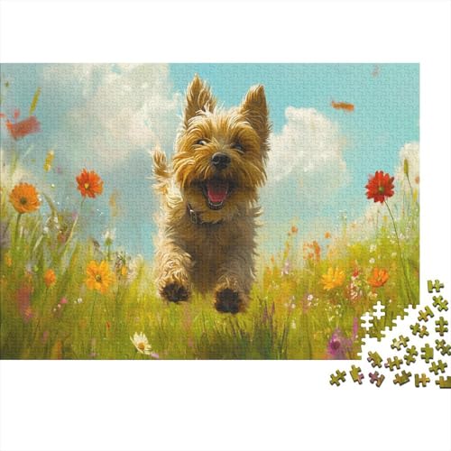 Yorkshire-Terrier-Welpe Puzzle Erwachsene 1000 Teile zotTiger Terrier Puzzle Holzpuzzle Geschicklichkeitsspiel Für Die Ganze Familie Schöne Geschenkidee DIY Kreative Unterhaltung 1000pcs (75x50cm) von lihuogongsio