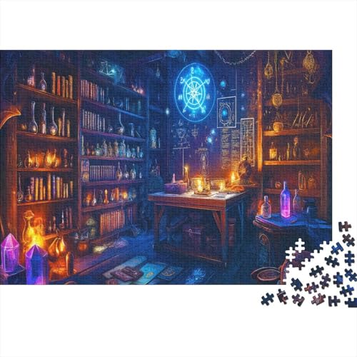 Zauberer's WorkGeschäft Puzzle Erwachsene 1000 Teile Holzpuzzle Erwachsene Lernspiel Puzzle esoterische Symbole Spielzeug Geschenk Stress Abbauen Einzigartiges Geschenk 1000pcs (75x50cm) von lihuogongsio
