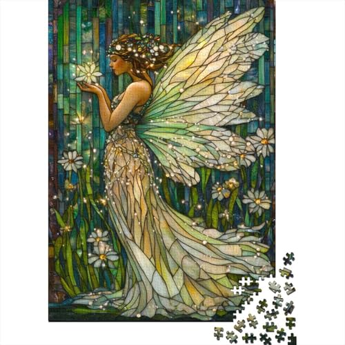 ätherische Fee Puzzle Erwachsene 1000 Teile Stress Abbauen Premium Quality DIY Kreative Puzzle Mosaic Buntglas Unterhaltung Schöne Geschenkidee Kräftigen Farben 1000pcs (75x50cm) von lihuogongsio