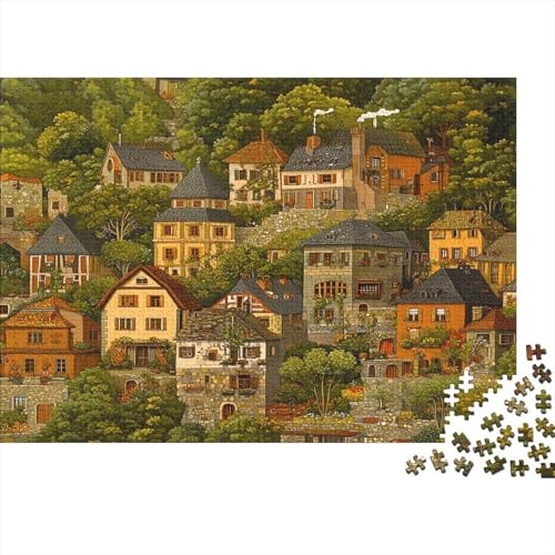 alteuropäische Stadt 1000 Stück Puzzles Hangrutschung Puzzle Lernspiel Spielzeug Geschenk Geschicklichkeitsspiel Für Die Ganze Familie Schöne Geschenkidee DIY Kreative 1000pcs (75x50cm) von lihuogongsio
