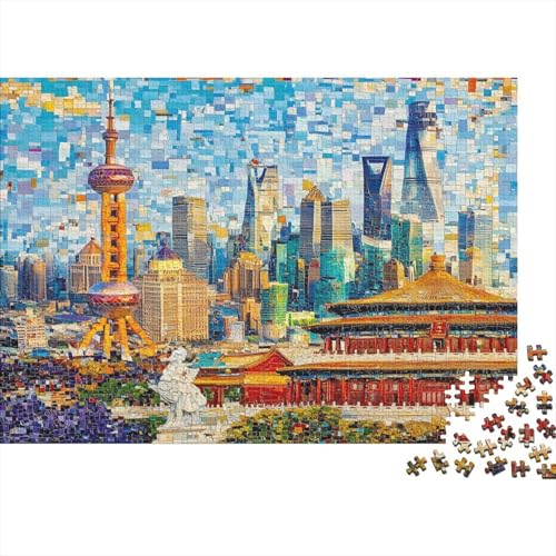 asiatische Architektur Puzzle Erwachsene 1000 Teile Mosaikfliesen Puzzle Geschicklichkeitsspiel Für Die Ganze Familie DIY Kreative Unterhaltung Schöne Geschenkidee Premium Quality 1000pcs (75x50cm) von lihuogongsio