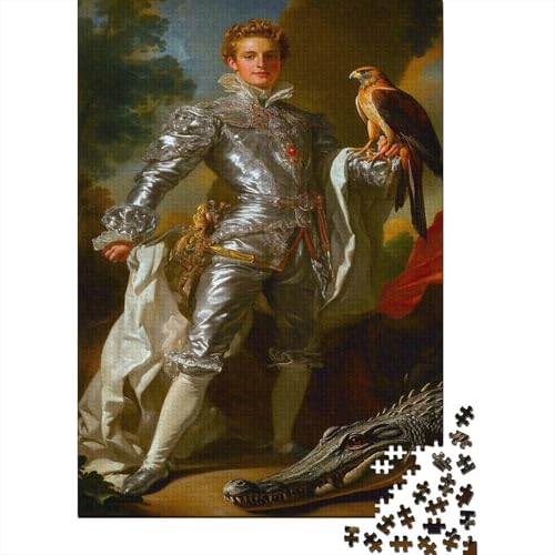 hübscher Prinz Puzzle Erwachsene 1000 Teile Stress Abbauen Premium Quality DIY Kreative Puzzle Baroque Ölgemälde Unterhaltung Schöne Geschenkidee Kräftigen Farben 1000pcs (75x50cm) von lihuogongsio