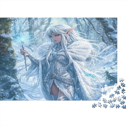 junger Elf Puzzle Erwachsene 1000 Teile Holzpuzzle Erwachsene Lernspiel Puzzle Anime-Stil Spielzeug Geschenk Stress Abbauen Einzigartiges Geschenk 1000pcs (75x50cm) von lihuogongsio