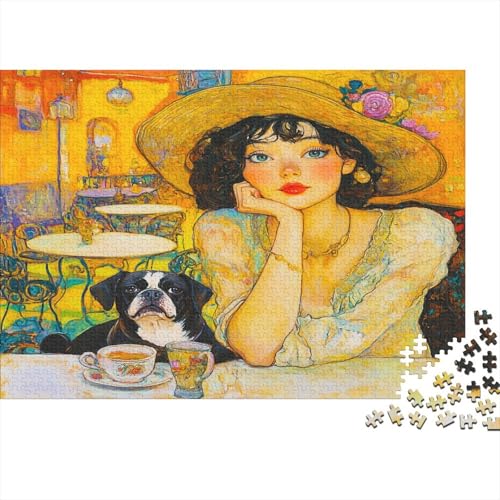 schöne Frau Puzzle 1000 Teile Mops Puzzle Erwachsene Spielepuzzles HochwerTiger Holzpuzzle Erwachsene Geschicklichkeitsspiel Lernspiel Spielzeug Geschenk Schöne 1000pcs (75x50cm) von lihuogongsio