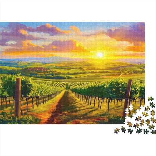 toskanischer Hügels Puzzle 1000 Teile Für Erwachsene Puzzle Weinberg Geschicklichkeitsspiel Für Die Ganze Familie Erwachsene Premium Quality Entspannend 1000pcs (75x50cm) von lihuogongsio