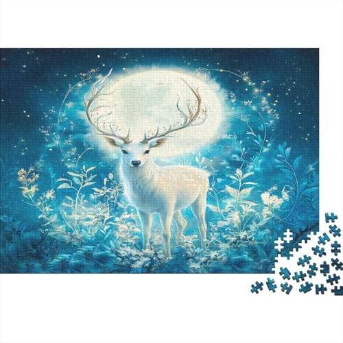 weißer Hirsch Puzzle Erwachsene 1000 Teile Geistuelle Feenwesen Puzzle Holzpuzzle Geschicklichkeitsspiel Für Die Ganze Familie Schöne Geschenkidee DIY Kreative Unterhaltung 1000pcs (75x50cm) von lihuogongsio