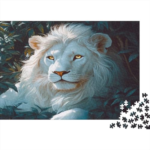 weißer Löwe 1000 Stück Puzzles Löwe Puzzle Lernspiel Spielzeug Geschenk Geschicklichkeitsspiel Für Die Ganze Familie Schöne Geschenkidee DIY Kreative 1000pcs (75x50cm) von lihuogongsio