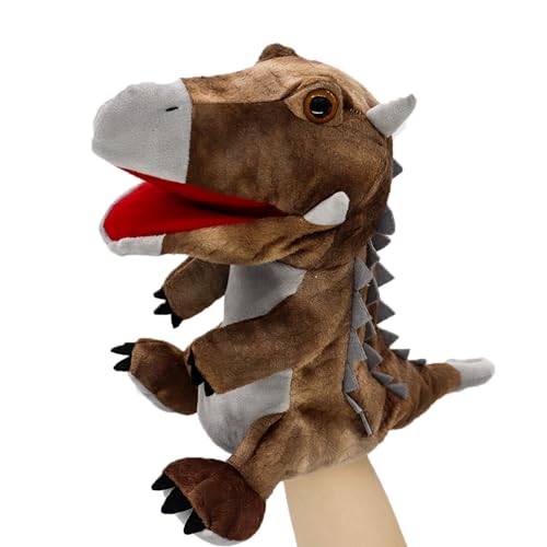 lilizzhoumax Ankylosaurus Dinosaurier Kuscheltier, Simuliertes Tier Dinosaurier Handpuppe aus Plüsch, Kawaii Niedliches Rollenspiel, interaktives Früherziehungsspielzeug für Kinder von lilizzhoumax