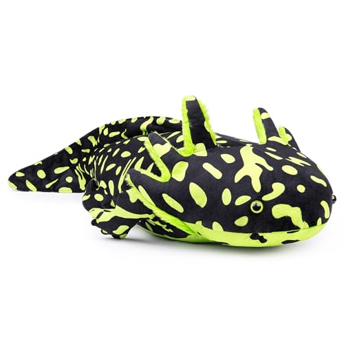 lilizzhoumax Axolotl Plüschtier Kuscheltier Kawaii Realistische Plüsch Salamander Stofftier Spielzeug Plüschkissen Wurfkissen Geschenk für Kinder Mädchen Jungen (Grün 78 cm) von lilizzhoumax