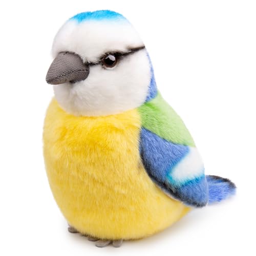 lilizzhoumax Blaumeise plüschtier 14cm/5”, Simuliertes Tier Kawaii Blaue Meise Plüsch Realistische Vogel Spielzeug für Wilde Tiere Geschenk für Freunde und Kinder pelziges Stofftier Vogelsammlung von lilizzhoumax