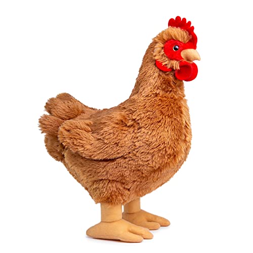 lilizzhoumax Huhn-Plüschtier 30cm/12Zoll Simuliertes Tier Huhn Kuscheltier Kawaii Realistische Geflügel Spielzeug Wilde Tiere Ostern Kreative Geschenke für Kinder Jungen Mädchen von lilizzhoumax