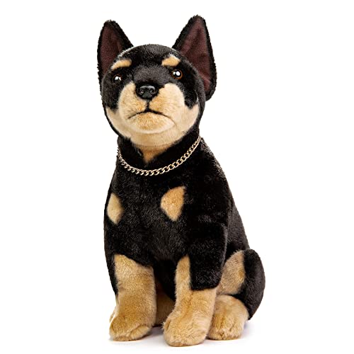 lilizzhoumax Hund Dobermann Plüschtier 20cm/8”, Simuliertes Tier Hund Plüschtier Kawaii Hund Kuscheltier Realistische Hund Plüsch Spielzeug für Wilde Tiere, Geschenk für Freunde und Kinder von lilizzhoumax