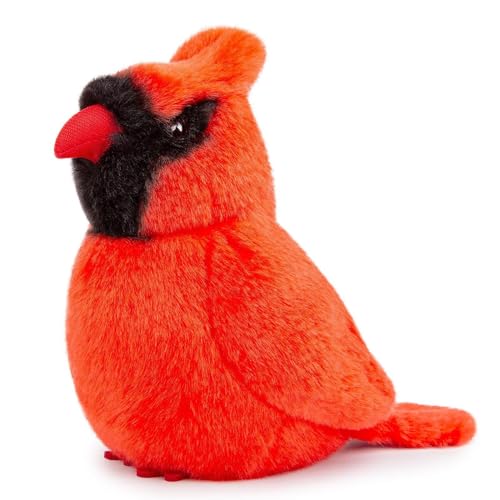 lilizzhoumax Kardinal plüschtier 14cm/5” Simuliertes Tier Kawaii Kardinal Plüsch Realistische Kardinal Vogel Spielzeug für Wilde Tiere Geschenk für Freunde und Kinder pelziges Stofftier Vogelsammlung von lilizzhoumax