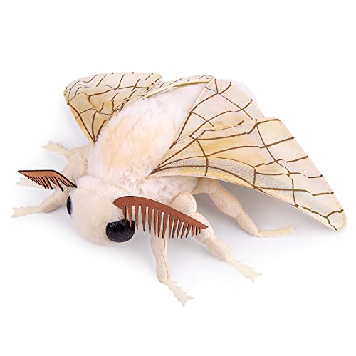 lilizzhoumax Motte Plüschtier 38cm/16”, Simuliertes Tier Seidenmotte Moth Plüschtier, Kawaii Motte Plüschtier, Realistische Insekt Motte Spielzeug für Wilde Tiere, Geschenk für Freunde und Kinder von lilizzhoumax