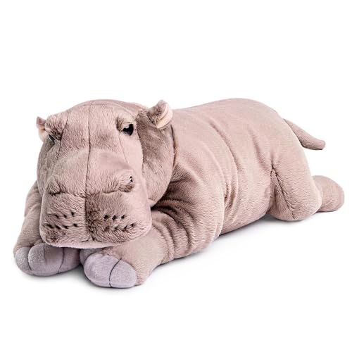 lilizzhoumax Nilpferd plüschtier 46cm/18”, Simuliertes Tier Nilpferd Plüschtier, Kawaii Nilpferd Kuscheltier, Realistische Nilpferd Plüsch Spielzeug für Wilde Tiere, Geschenk für Freunde und Kinder von lilizzhoumax