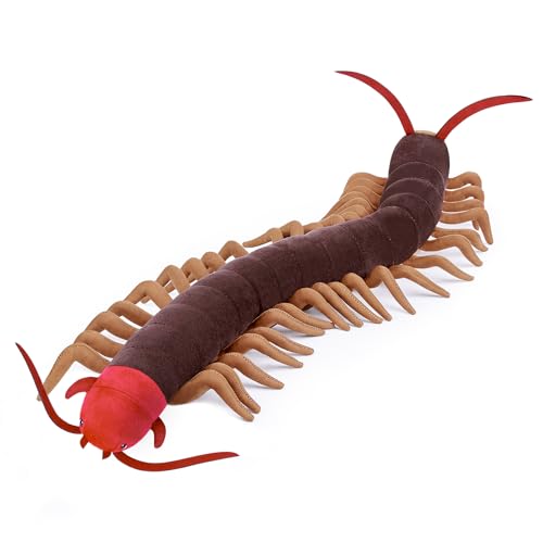 lilizzhoumax Plüschtier Tausendfüßler 60cm/23zoll Simuliertes Tier Kuscheltier Hundertfüßer Realistische Insekt-Plüsch Arthropoden Spielzeug für Wilde Tiere, Geschenk für Kinder pelziges Stofftier von lilizzhoumax
