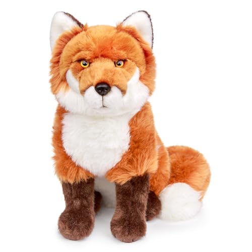 lilizzhoumax Polarfuchs Plüsch 27cm Kuscheltier Tier Kawaii Fuchs Plüsch Realistische Fuchs Plüsch Spielzeug für Wilde Tiere, Geschenk für Freunde und Kinder pelziges Stofftier Rot von lilizzhoumax