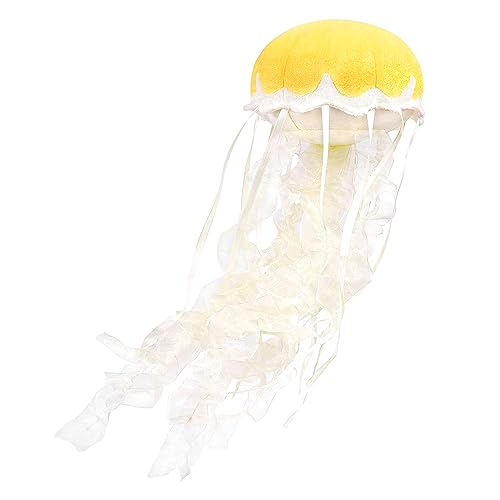 lilizzhoumax Quallen plüschtier 15cm/6”, Simuliertes Tier Quallen Plüschtier, Kawaii Hängendes Plüschtier Quallen, Realistische Quallen Plüsch Spielzeug für Wilde Tiere, Geschenk für Kinder, Gelb von lilizzhoumax