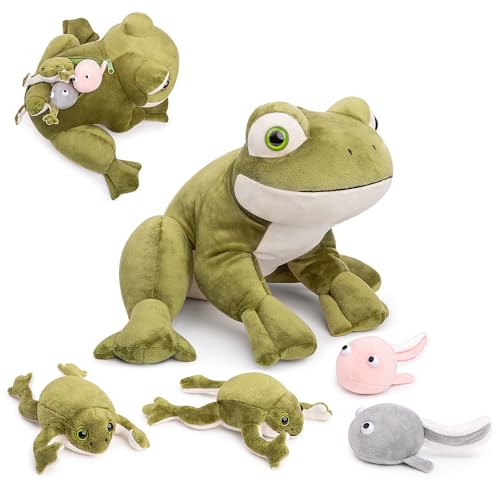 lilizzhoumax Simulation Frosch-Plüschtier kuscheltier 4pcs superweicher und süßer Frosch Stofftier Spielzeug lustiges Kindergeschenk für Kinder Jungen Mädchen Geburtstagsgeschenk Heimdekoration 11Zoll von lilizzhoumax