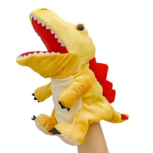 lilizzhoumax Stegosaurus Kuscheltier, Simuliertes Tier Dinosaurier Handpuppe aus Plüsch, Kawaii Niedliches Rollenspiel, interaktives Früherziehungsspielzeug für Kinder, Geschenk für Freunde und Kinder von lilizzhoumax