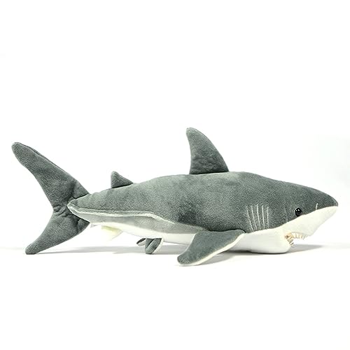 lilizzhoumax Weißer Hai plüschtier 63cm/25”, simuliertes Tier Weißer Hai plüschtier, Kawaii Hai plüschtier, realistische Hai plüschtier Spielzeug für Wilde Tiere, Geschenk für Freunde und Kinder von lilizzhoumax