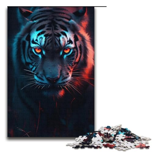 1000 Puzzle Anime Dream Tiger Papier Kinderpuzzle Familie Eltern-Kind-Interaktion 1000 Teile (38x26cm) von linghhiming
