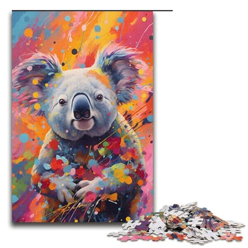 1000 Puzzle Bunte Zeichnung Koala-Papier Kinderpuzzle Familien-Eltern-Kind-Interaktion 1000 Teile (38 x 26 cm) von linghhiming