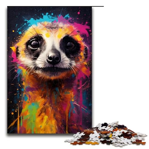 1000 Puzzle Erdmännchen Buntes hölzernes Kinderpuzzle Familien Eltern Kind Interaktion 1000 Teile (75x50cm) von linghhiming