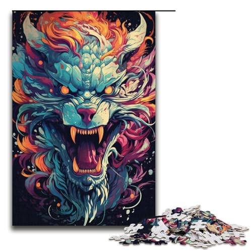 1000 Puzzle Mysteriöse Malerei Tier Papier Kinderpuzzle Familie Eltern Kind Interaktion 1000PCS (38x26cm) von linghhiming