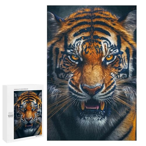 1000 Puzzle Tiger Predator Holzpuzzle für Kinder Familien Eltern Kind Interaktion (75 x 50 cm) von linghhiming