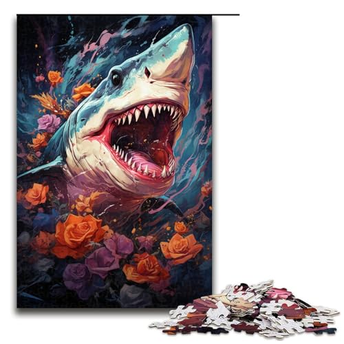 1000 Teile „Die farbenfrohe Psychedelia der Hai Mythologie Puzzle für Erwachsene Spaß für die ganze Familie Familienspiel Stressabbau schwieriges Herausforderungspuzzle 75 x 50 cm 1000 Teile „Die farbenfrohe Psychedelia der Hai Mythologie Puzzle für Erwachsene Spaß für die ganze Familie Familienspiel Stressabbau schwieriges Herausforderungspuzzle 75 x 50 cm von linghhiming