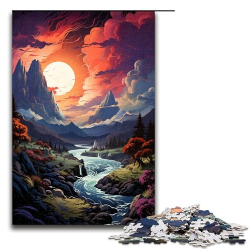 1000 Teile „Die farbenfrohe Psychedelia des Vierwaldstättersees Puzzlespiel Puzzle für Erwachsene geeignet für Paare und Teenager ab 14 Jahren 75 x 50 cm von linghhiming