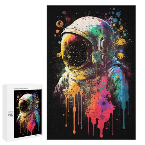 1000 Teile Astronauten Puzzle farbenfroh für Erwachsene Holzpuzzle Familienspiele 75 x 50 cm von linghhiming