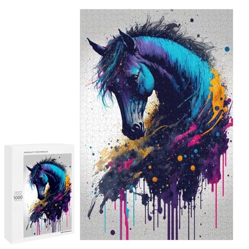 1000 Teile Bunte Pferde Puzzle für Erwachsene Holzpuzzle Familienspiele 75x50cm 1000 Teile Bunte Pferde Puzzle für Erwachsene Holzpuzzle Familienspiele 75x50cm von linghhiming
