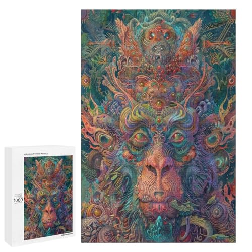 1000 Teile Buntes Affenpuzzle für Erwachsene Holzpuzzle Familienspiele 75x50cm 1000 Teile Buntes Affenpuzzle für Erwachsene Holzpuzzle Familienspiele 75x50cm von linghhiming