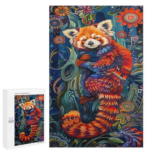 1000 Teile Buntes Rotes Panda Puzzle für Erwachsene Holzpuzzle Familienspiele 75x50cm 1000 Teile Buntes Rotes Panda Puzzle für Erwachsene Holzpuzzle Familienspiele 75x50cm von linghhiming