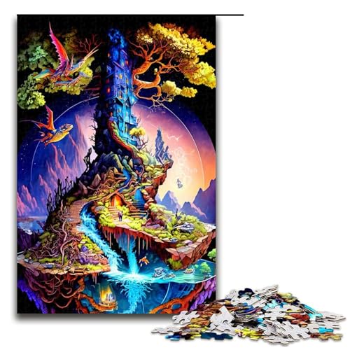 1000 Teile Fantasielandschaftspuzzle für Erwachsene Holzpuzzle Familienspiele 75 x 50 cm von linghhiming