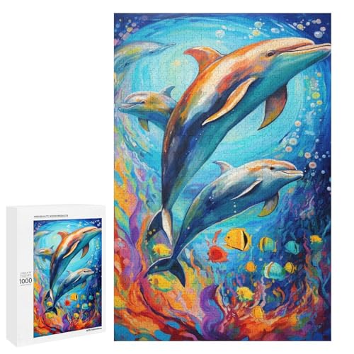 1000 Teile Farbdelfine Puzzle für Erwachsene Holzpuzzle Familienspiele 75x50cm 1000 Teile Farbdelfine Puzzle für Erwachsene Holzpuzzle Familienspiele 75x50cm von linghhiming