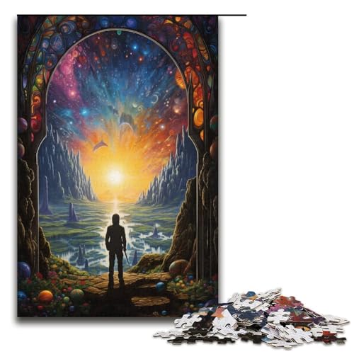 1000 Teile Looking at The World Alone Puzzlespiel Puzzle für Erwachsene geeignet für Paare und Teenager ab 14 Jahren 1000 Teile (38 x 26 cm) von linghhiming