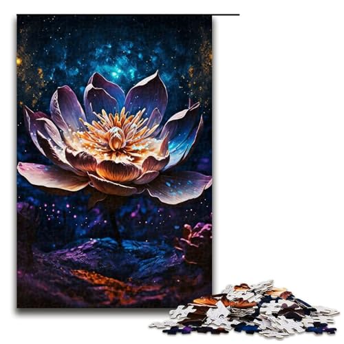 1000 Teile Lotusblumen Magiepuzzle für Erwachsene Holzpuzzle Familienspiele 75 x 50 cm von linghhiming