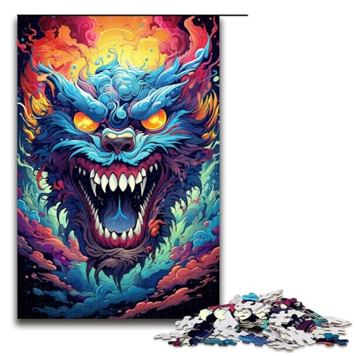 1000 Teile Rätselhaftes Gemälde Tier Puzzlespiel Puzzle für Erwachsene Geeignet für Paare und Teenager ab 14 Jahren 1000PCS (75x50cm) von linghhiming