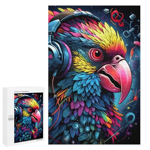1000 Teile Tiere Vögel Papageien Puzzle für Erwachsene Holzpuzzle Familienspiele 75x50cm von linghhiming