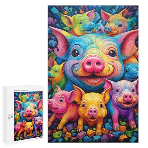 1000 Teile Tierkunst Schweine Puzzle für Erwachsene Holzpuzzle Familienspiele 75 x 50 cm 1000 Teile Tierkunst Schweine Puzzle für Erwachsene Holzpuzzle Familienspiele 75 x 50 cm von linghhiming