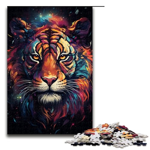 1000 Teile Tiger Spirit colorf Puzzles für Erwachsene Unmögliches Puzzle Stressabbau für und Teenager ab 14 Jahren 75x50cm von linghhiming