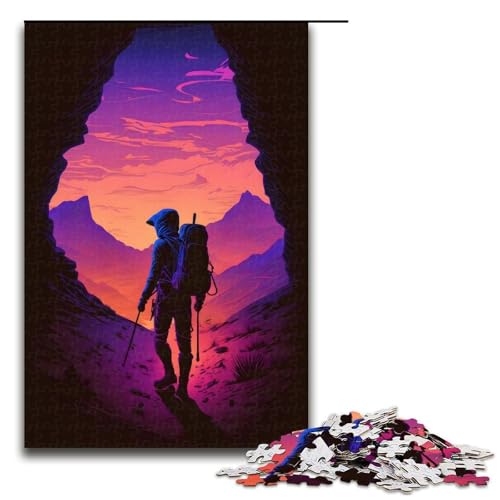 1000 Teile Wandern in den Bergen Puzzle für Erwachsene Spaß für die ganze Familie Familienspiel Stressabbau schwieriges Herausforderungspuzzle 75 x 50 cm von linghhiming