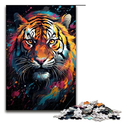 1000 Teile Wütendes buntes Tiger Puzzlespiel Puzzle für Erwachsene geeignet für Paare und Teenager ab 12 Jahren 75 x 50 cm 1000 Teile Wütendes buntes Tiger Puzzlespiel Puzzle für Erwachsene geeignet für Paare und Teenager ab 12 Jahren 75 x 50 cm von linghhiming