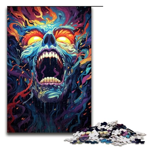 1000 Teile buntes psychedelisches Monster Puzzlespiel Puzzle für Erwachsene geeignet für Paare und Teenager ab 14 Jahren (Größe 75 x 50 cm) von linghhiming